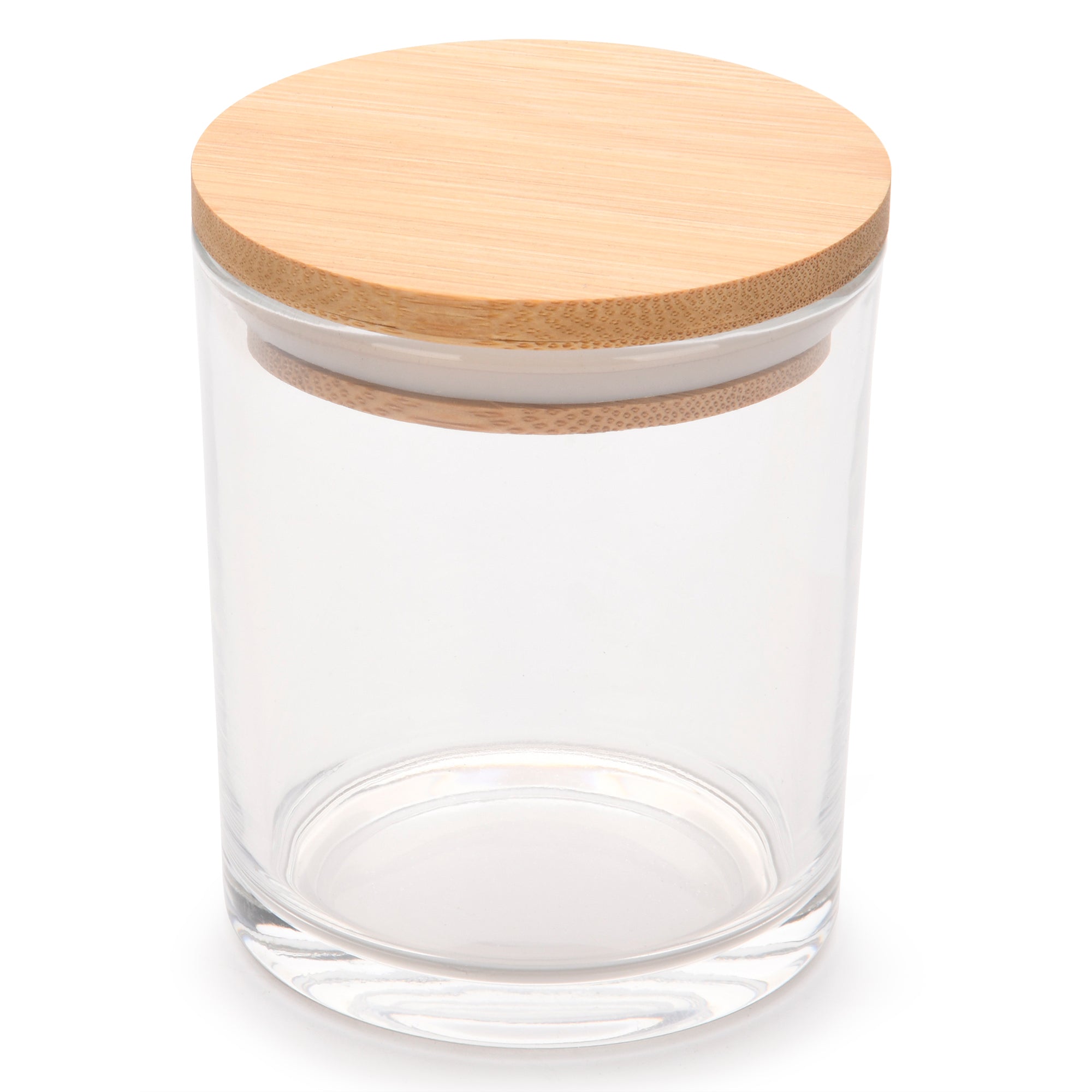 Clear 7 oz glass candle jar with white flat lid for Wholesale candles candle making