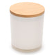 Custom label candle styled for retail branding by LuxyM Canada