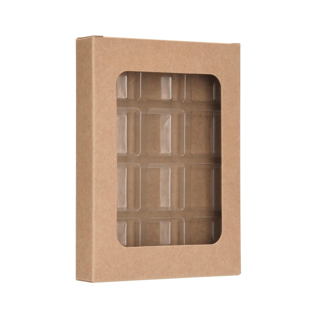 Kraft box with inner tray for wax melts - 12 Cavity - LuxyM Candle Supplier