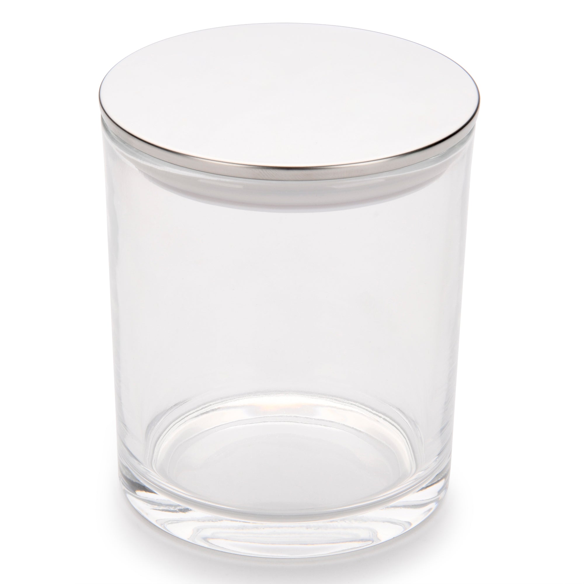 Clear 7 oz glass candle jar with silver  lid for Wholesale candles candle making