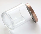 10 oz candle vessels with metal rose gold lids - LuxyM Inc Candle Supplies