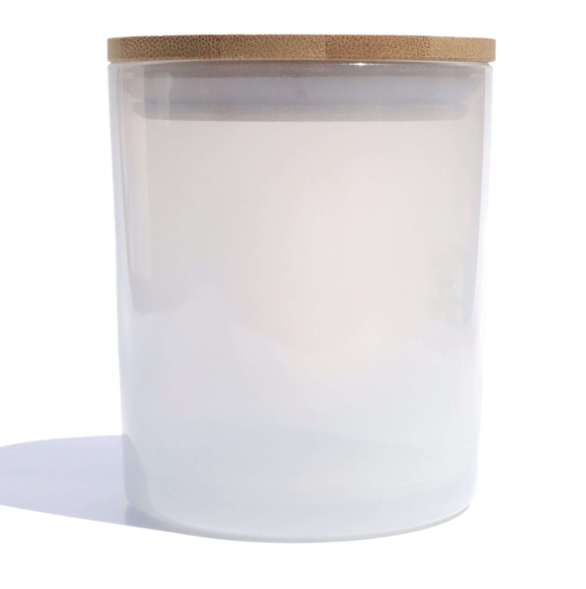 16 oz Pale white candle jars with bamboo lids - LuxyM Inc candle making supply