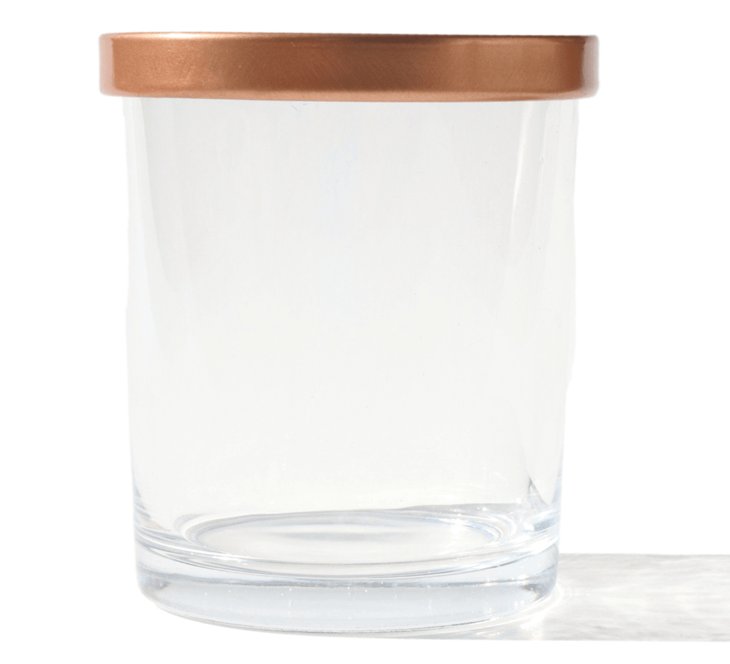 7 oz glass candle making jars with rose-gold lids - LuxyM Inc candle making supply